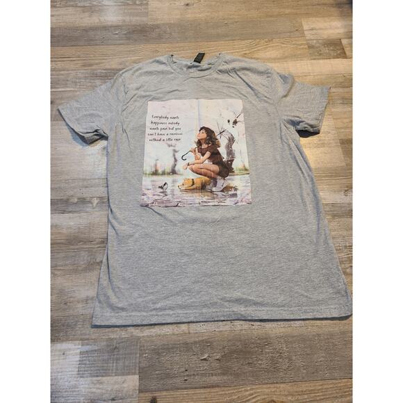 Gildan large women's grey printed tee - Picture 1 of 7